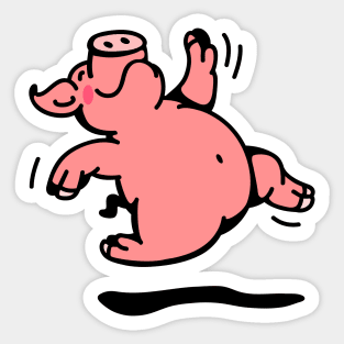 Happy dancing Pig Sticker